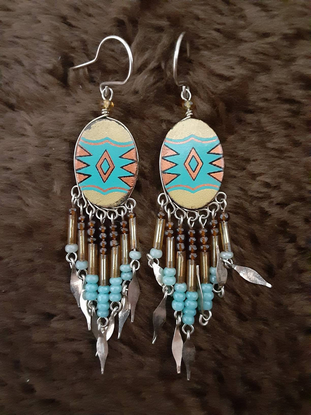 Amarillo By Morning Painted Earrings